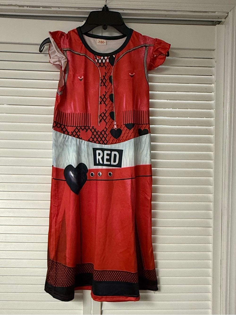 Kids Red Heart Graphic Dress - RED